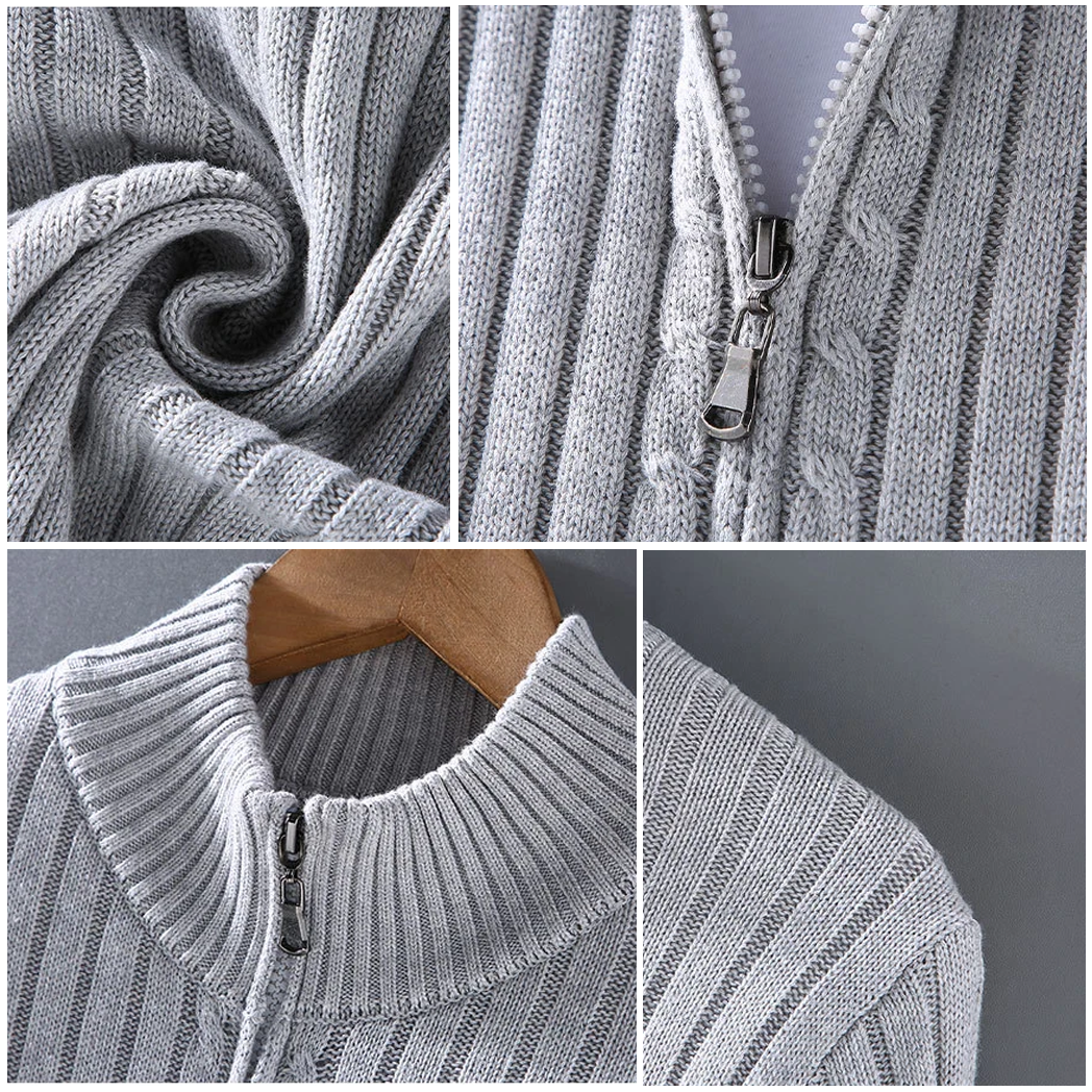 Pierre™ - Cardigan zippé en laine Shetland pour homme