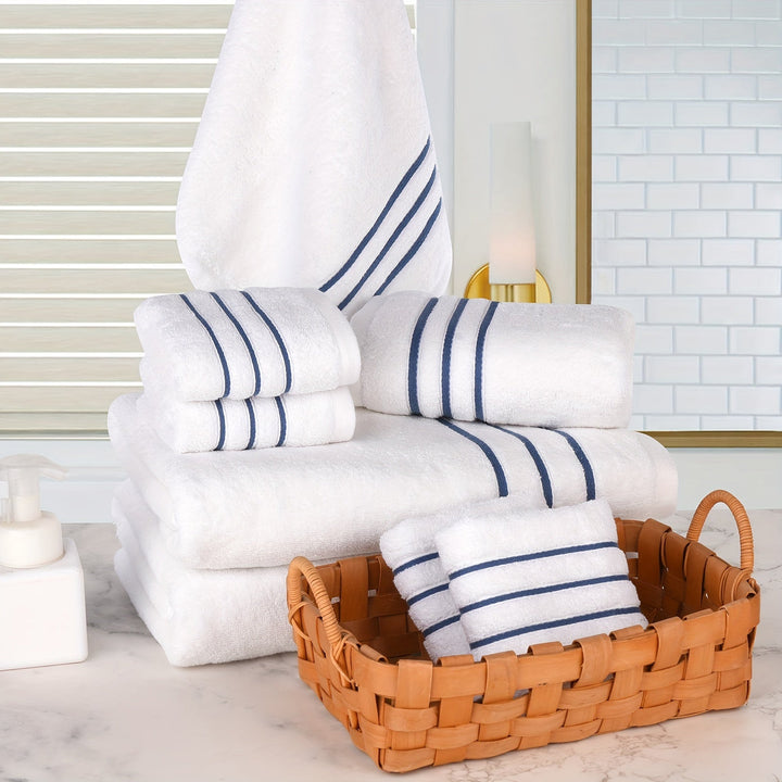 Eline | Lot de luxe de 8 serviettes en coton doux pour un confort optimal