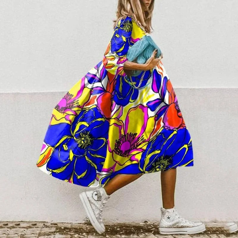 Willa - Robe florale surdimensionnée tendance pour femmes