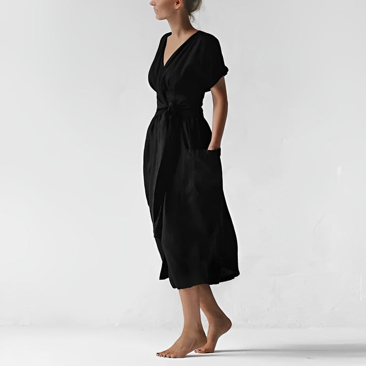 Sophie - Robe en lin élégante pour un look estival ensoleillé