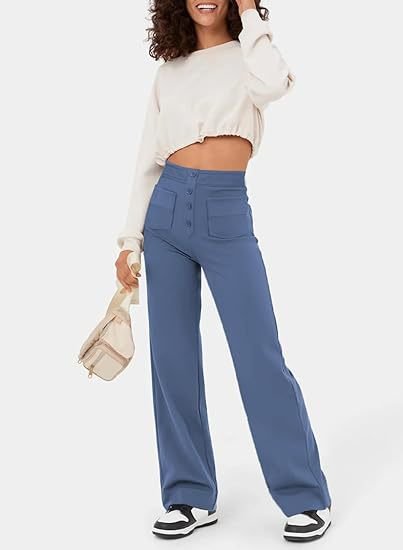 Hélène™ - Pantalons Chics Taille Haute en Coton