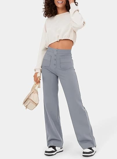 Hélène™ - Pantalons Chics Taille Haute en Coton