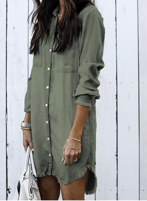 Wendy - Robe en jean tendance verte pour femmes