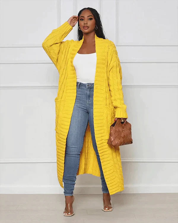 Theodora - Gilet long décontracté élégant à col en V